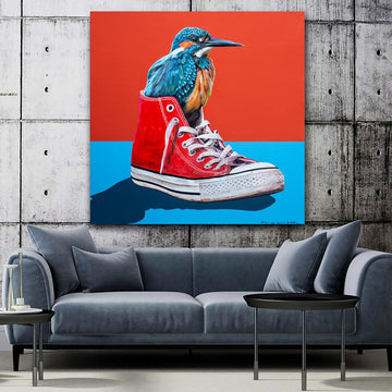 My Favourite Kingfisher in a Shoe (Original Painting)