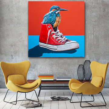 My Favourite Kingfisher in a Shoe (Original Painting)