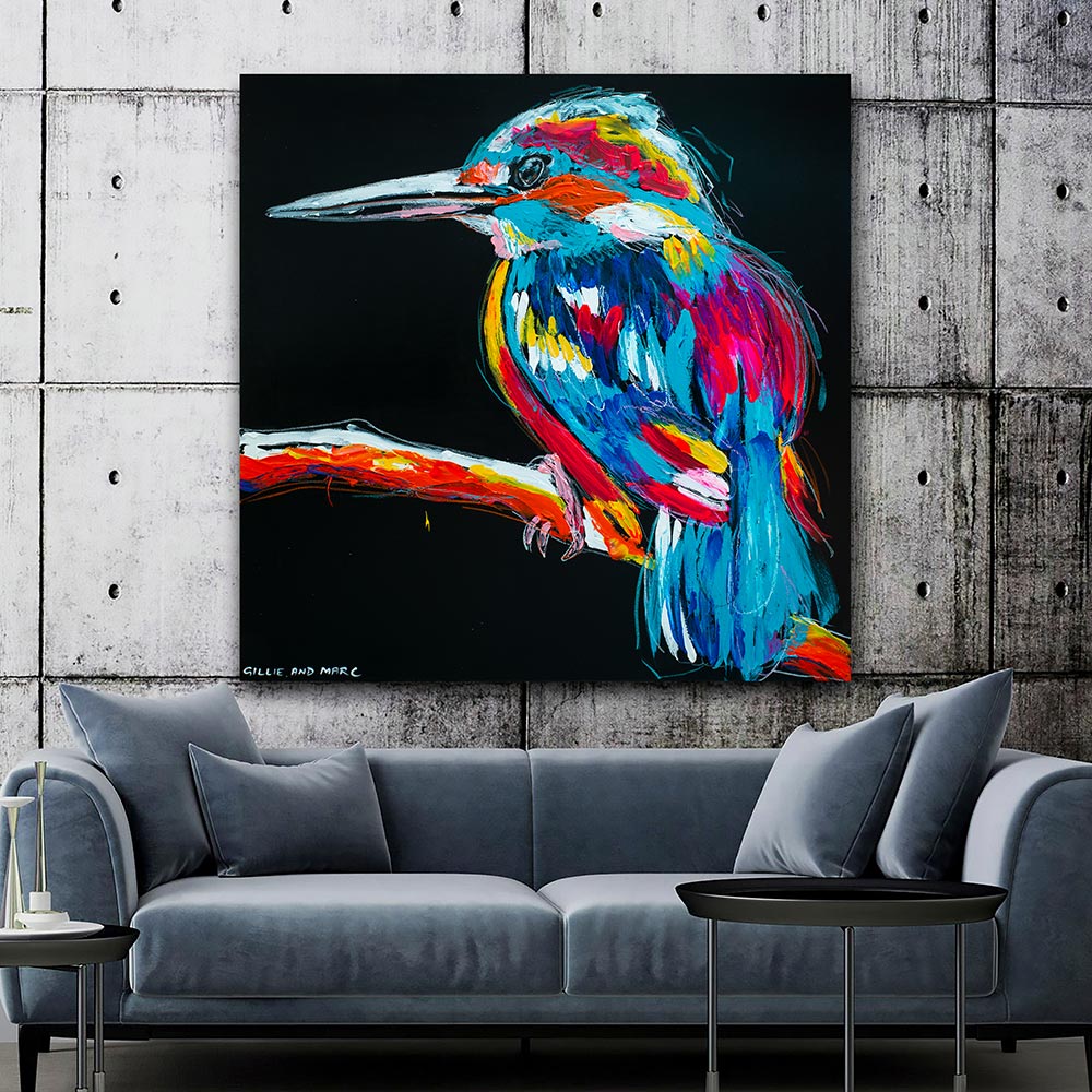 Kingfisher's good Catch- Original pastel painting