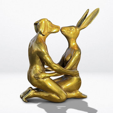 The kiss that made the world stand still (Bronze Sculpture, Pocket Size)