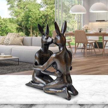 She Fell in Love with Her Again and Again (Bronze Sculpture, Miniature Collection)