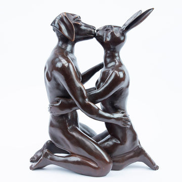 They kissed each other and couldn't stop (Bronze Sculpture)