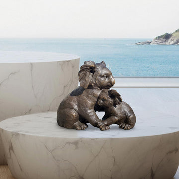 The embrace of love (Koala mum and baby) (Bronze Sculpture)