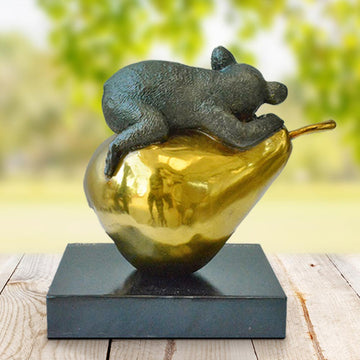 Koalas Will Pear for Life (Bronze Sculpture, Miniature)