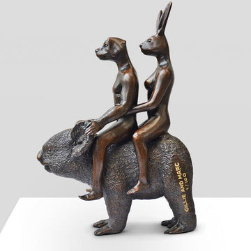 They Loved Koalas (Bronze Sculpture, Miniature Collection)