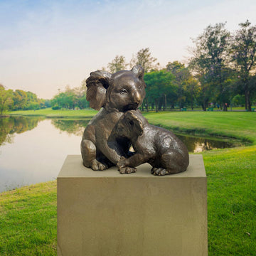 The embrace of love (Koala mum and baby) (Bronze Sculpture)