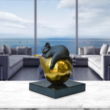 Koalas Will Pear for Life (Bronze Sculpture, Miniature)