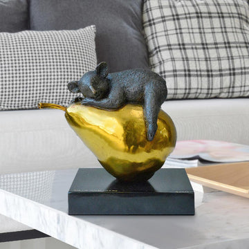 Koalas Will Pear for Life (Bronze Sculpture, Miniature)