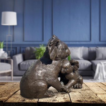The embrace of love (Koala mum and baby) (Bronze Sculpture)