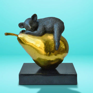 Koalas Will Pear for Life (Bronze Sculpture, Miniature)