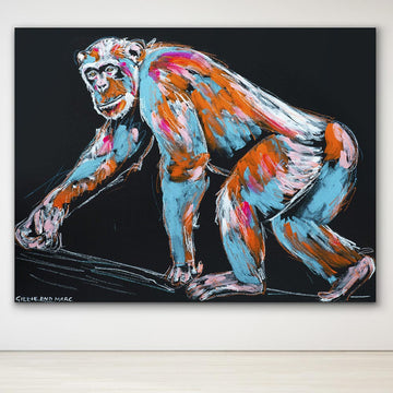 Koko the Chimp Enjoyed a Morning Stroll (Original Painting)