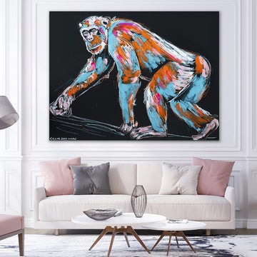 Koko the Chimp Enjoyed a Morning Stroll (Original Painting)