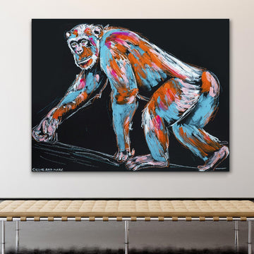 Koko the Chimp Enjoyed a Morning Stroll (Original Painting)