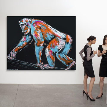 Koko the Chimp Enjoyed a Morning Stroll (Original Painting)
