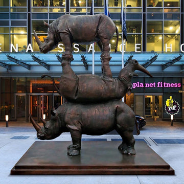 The Last Three on This Planet (Bronze Sculpture)