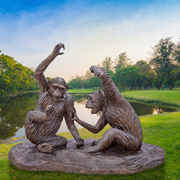 Wild Chimp Laughter (Bronze Sculpture)