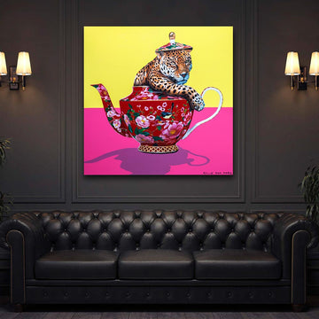 My favourite leopard in a teapot (Original Painting)
