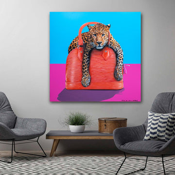 My favourite leopard in a handbag (Original Painting)