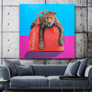 My favourite leopard in a handbag (Original Painting)