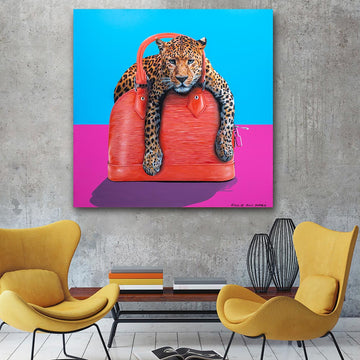 My favourite leopard in a handbag (Original Painting)