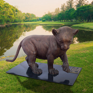 Wild Baby Lion (Bronze Sculpture)