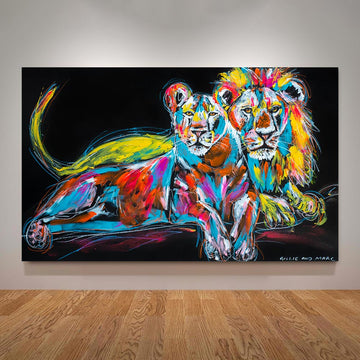 Romeo and Juliet the lions, would stay lovers forever (Original Painting)