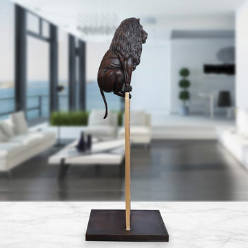 Lion reaches new heights (Bronze Sculpture)