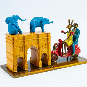 They Adopted an Orphan in London (Bronze Sculpture, Miniature)