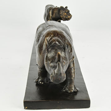 Love The Black Rhino, The Arctic Fox and The Bengal Tiger (Bronze Sculpture)