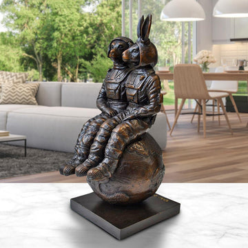 The Moon Lovers (Bronze Sculpture, Miniature Collection)