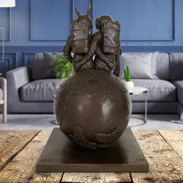 They Loved Each Other to the Moon and Back (Bronze Sculpture)
