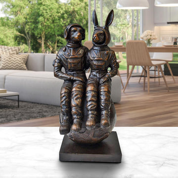 The Moon Lovers (Bronze Sculpture, Miniature Collection)