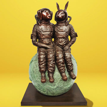 They Loved Each Other to the Moon and Back (Bronze Sculpture)