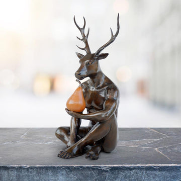 He thought about buying a new tie but he bought a pear instead (Bronze Sculpture)