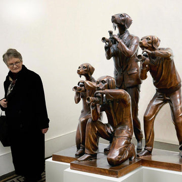 Paparazzi Dogs - Charles, Will, Harry, Tom (Bronze Sculpture)