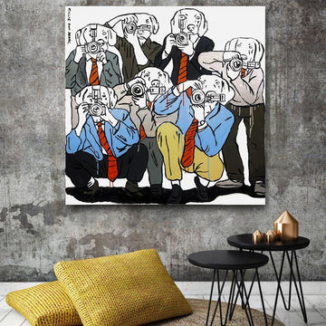 The paparazzi dogs standing (Original Painting)