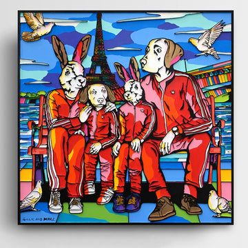 The Family Loves Paris (Original Painting)