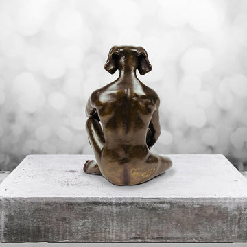 Dogman Grew a Pear (Bronze Sculpture, Miniature)