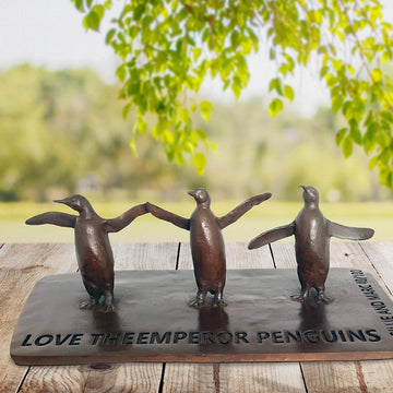 Love the Emperor Penguins (Bronze Sculpture)