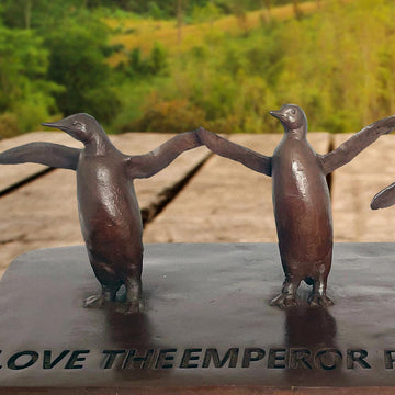 Love the Emperor Penguins (Bronze Sculpture)