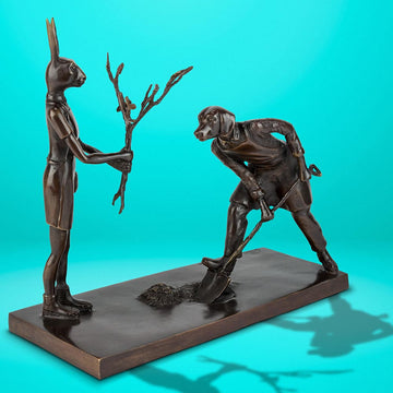 They Were Planting a Beautiful Future (Bronze Sculpture)