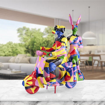The Pop Vespa Riders (Aluminium Sculpture)