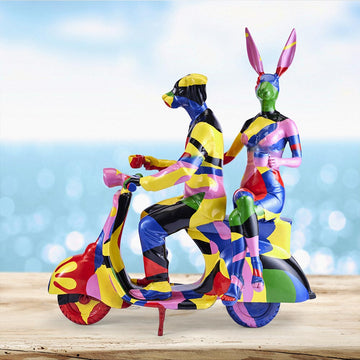 The Pop Vespa Riders (Aluminium Sculpture)