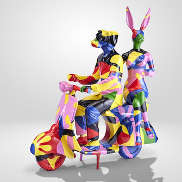 The Pop Vespa Riders (Aluminium Sculpture)
