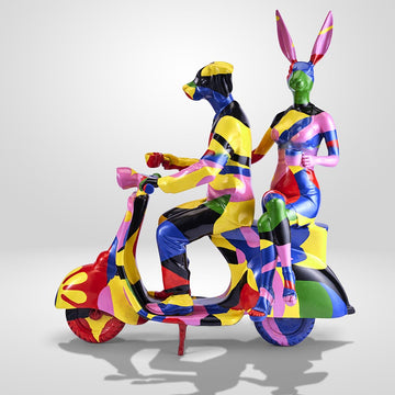 The Pop Vespa Riders (Aluminium Sculpture)