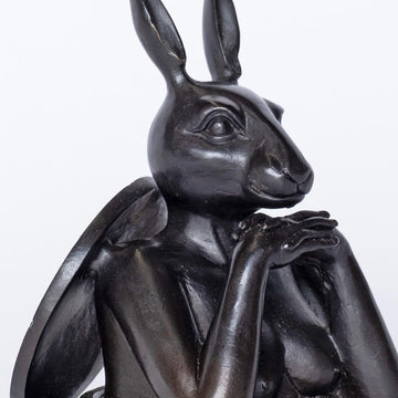 Rabbitwoman Comes Out into a Better Tomorrow (Bronze Sculpture, Pocket Size)