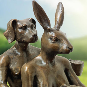Their Morning Ride Started with Coffee and a Kiss (Bronze Sculpture)