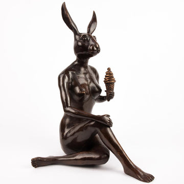 She Screamed for the Golden Ice Cream (Bronze Sculpture)