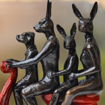 A family with So Much Pride (Bronze Sculpture, Miniature Collection)
