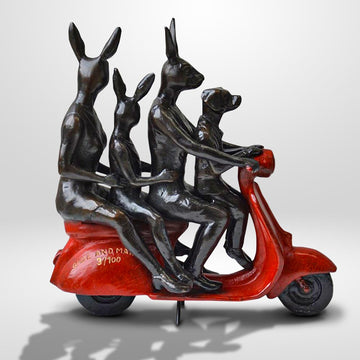 A family with So Much Pride (Bronze Sculpture, Miniature Collection)
